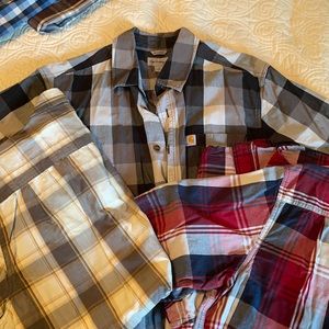 Set of 3 Carhartt Men’s short sleeve work shirt.